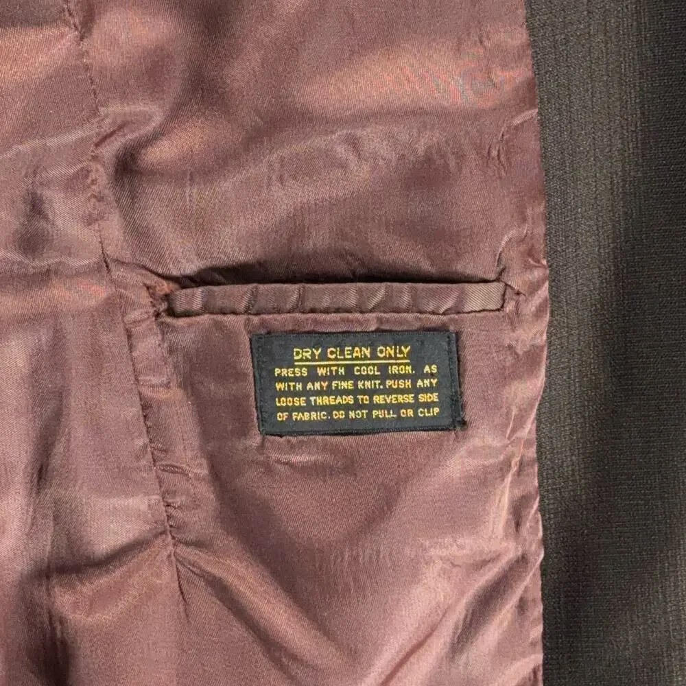 Vintage Meis Suit Mens 36 32x30 Pants Brown Flared Satin Lined 2pc Disco USA 70s